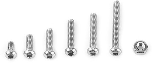 Kit 230 Viti a Testa Bombata in Acciaio Inossidabile 304 dollatek 230 pcs m2 304 Bulloni, Dadi, Ideali per Vari Scopi, Ampiamente Utilizzati su Elettrodomestici Coffrets boulons et écrous