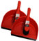 KMJ Red Dustpan and Brush Sets 2 Pack, Portable Cleaning Brush and Dustpan-Durable Bristles & Easy Sweep with Rubber Blade- Lightweight Broom and Dustpan Set-Compact Storage Brush and Pan Set