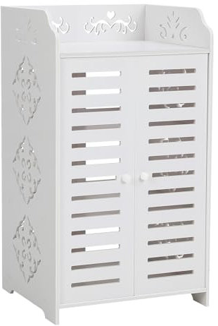 Modern 4 Tiers Shoe Cabinets with 2 Doors, Shoes Rack Shelf Display Organiser Furniture for Organised Storage, Bedroom, Living Room, Hallway White