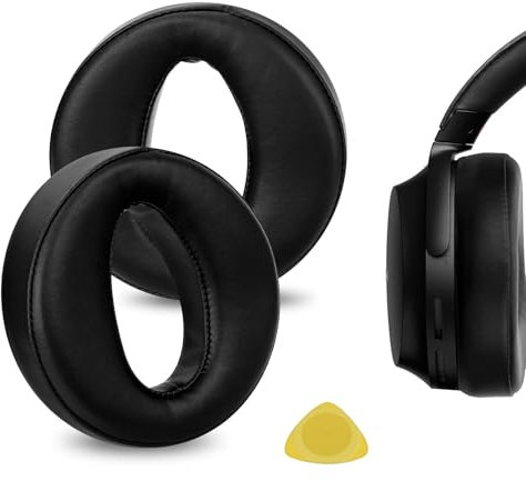 GEEKRIA QuickFit Ersatz-Ohrpolster für Sony MDR-Z7, MDR-Z7M2, Schwarz, Schaum, Leder, 3 Stück