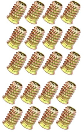 20 Stück einschraubmutter,Verzinktes gewindeeinsatz holz,Hohe Härte einschraubmutter m5,Innensechskant einschraubmuttern,für Holzmöbel Gewindeeinsätze