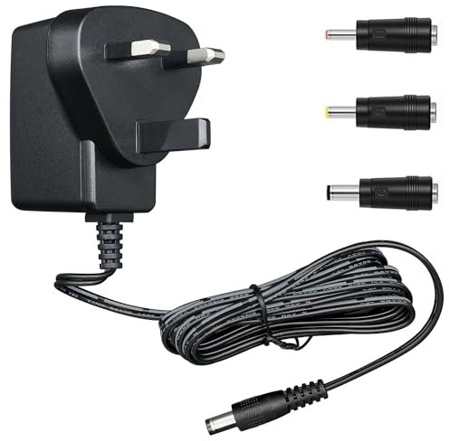 ANLINK 5V 1A/1000mA Power Supply Adapter, AC 100-240V 50/60Hz to DC 5V 1A 5W Wall Plug, Center Positive, 1.8M Long Cable for Stable and Flexible Use, 3 Adapter Tips Included, UKCA Certification