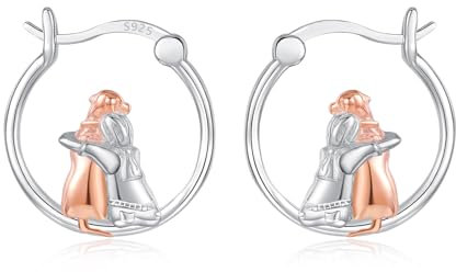 CHENGHONG Dog Earrings 925 Sterling Silver 17mm Labrador Hoop Earrings Hypoallergenic Dog Jewellery Labrador Gifts for Women Girls…