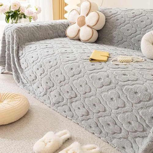 HFFGDTRS Couch Cover Sofabezug L U Form Sofahusse Sofa Überzug 3/4/2/1 Sitzer rutschfest Ecksofa Bezug Waschbar Sofaüberwurf Samt Sofaschoner,08,180X400cm
