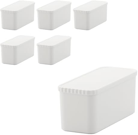 Like-It, Small item storage, inner box 6, Closet storage, Camping storage, Sports Equipment, Emergency supplies case, W 14.25 x D 5.83 x H 5.98 (inch), White, Made in Japan, STC-03 6P