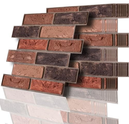 Lot de 10 panneaux muraux 3D à décoller et à coller - Papier peint brique 3D en mousse - Pour décoration intérieure - 30 x 30 cm