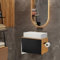 YU YUSING Meuble de Salle de Bains Rangement avec 1 Porte-Serviettes et 1 Porte Papier Toilette, Armoire de Salle de Bain avec 1 Porte, Meuble sous Lavabo Vasque Suspendu, Marron Moderne,sans Lavabo