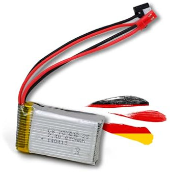 7.4V 850-mAh 2S Li-Po Akku mit JST BEC Stecker, Langlebiger Lithium-Polymer Batterie für u. a. Rc ferngesteuerte Quadcopter, Drohne U829-A U829-X X600-H X601H, Hubschrauber, Auto, Fahrzeug, Spielzeug