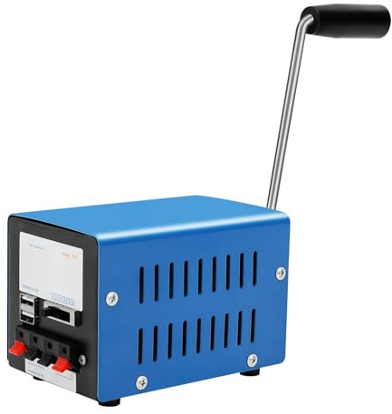 Qussse Mini generador de manivela de 20 W, fuente de alimentación de emergencia portátil, salida de voltaje 3 V, 5 V, 6 V, 9 V, 12 V, 15 V, para carga al aire libre