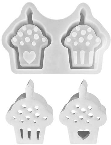 Silikonformen Gießformen,2 Stück Klein Kuchen Silikonform DIY Mini Kuchen Gießform Gipsformen zum Gießen Gießformen Silikon Kuchen,Giessformen Silikon Kuchen für DIY Kerzen Deko,Gips,Handwerk (02)