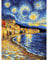 QENSPE Peinture par numéros pour adultes, Ville DIY peinture à l'huile par numéros sur toile artisanat ciel étoilé avec pinceaux peintures acryliques pour enfants, décoration d'intérieur 30x40cm