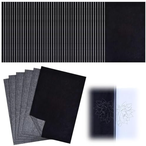 NHQZ 100Pcs Carta Carbone,Carta Carbone Nera,Carta da Lucido In Grafite A4,Per Carta,Legno,Tela,Ceramica e Lavori Fai da Te