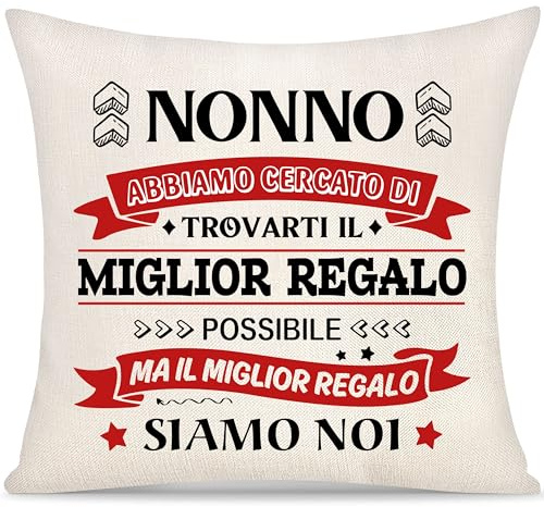 Nonno Copricuscino Regalo per Uomo da Nipote Festa del Nonno Regali Personalizzato Decorativi Regali di Natale Compleanno Abbiamo Cercato di Trovarti Il Miglior Regalo Festa del Papà (Nonno-b)