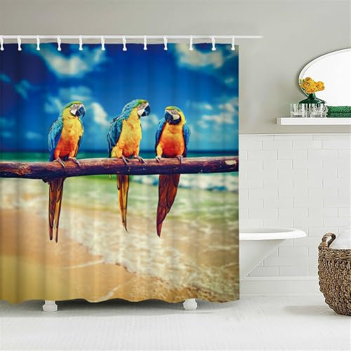 PEKMAR Tenda da doccia in tessuto con motivo, impermeabile, per l'arredo del bagno, con 12 ganci, larghezza 7235 cm, larghezza 240 cm, altezza 180 cm