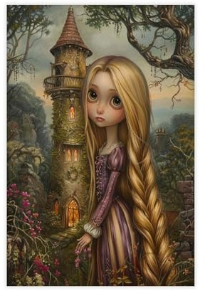 NFFBGFD Rapunzel Fesselnde Wandkunst Leinwand-Poster, Wandkunstdruck, Bild, Gemälde, 30 x 45 cm