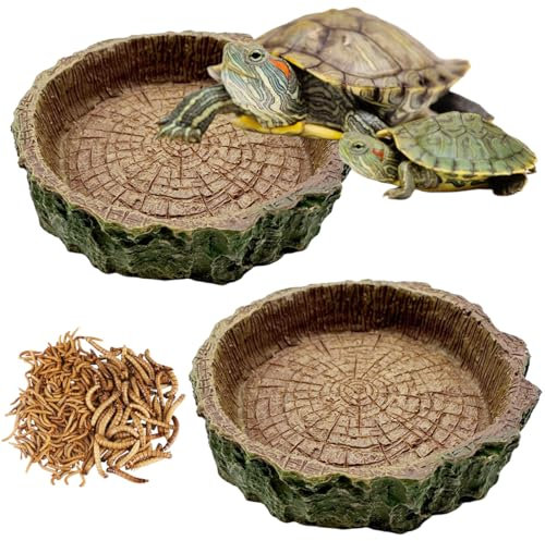 2 Pezzi Teca per rettili Bacino idrico del Bacino Alimentare Reptile Growth terrario rettili Lunghe per criceti, tarantole, Draghi barbuti, Tartarughe di Terra, Geco leopardino, Serpente