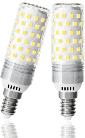 LUTW E14 LED Light Bulb, 10W = 130W 1510LM, Cool White 6000K, 2 Pack | Super Bright E14 LED Corn Bulb, Energy Saving Light Bulbs for Lamps, Home Lighting, Non-dimmable, No Flicker