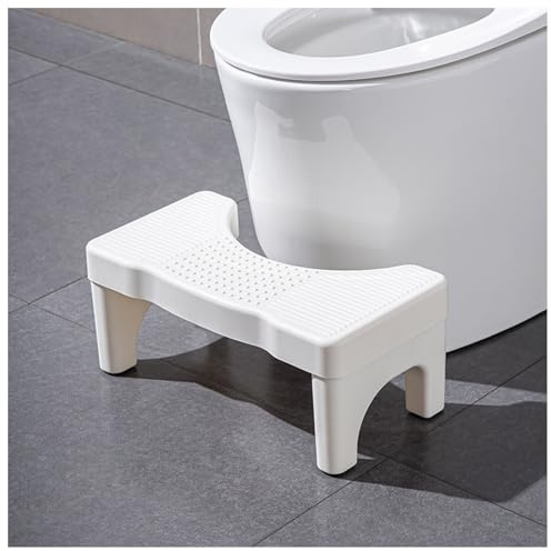 DAIRYCOF Toilettenhocker Erwachsene - Ergonomischer WC Hocker gegen Verstopfung (40x21x17 cm, Weiß)