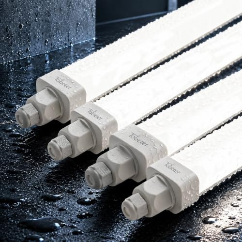 Tobeter 4 Stück LED Feuchtraumleuchte 120cm, 36W 3600LM Neutralweiß 4000K LED Feuchtraumlampe Röhre Wannenleuchte Deckenleuchte für Garage Keller Büro Feuchtraum, IP65 Wasserfest