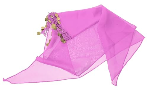 HAPINARY Bauchtanz Kopfband mit Münzen Leichter Atmungsaktiver Frauen Kopftuch Schal Vielseitig Tragbar als Tribal Tanzaccessoire Wahrsagerin Stirnband Boho Festival Haar Schmuck Flieder