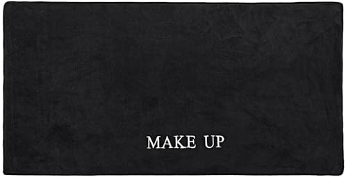 SHINEOFI Makeup Mat for Vanity Cloth Makeup Mat Black Reusable for Women Bedroom Workbench Desk Table Protector Pad