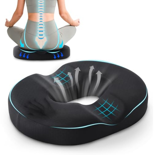 BRO Hämorrhoiden Sitzkissen Ergonomischer Sitzring mit kühlender Bezug