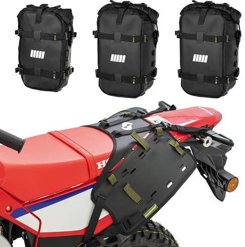 SCHNORR BagHub + Seitentaschen 3er-Set 30 L Motorrad Softbags - kompatibel mit Honda CRF 300 L
