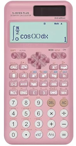 FC-991ES Plus-2 Calculatrice Scientifique, Portable Calculatrice avec 417 Fonctions, 10 + 2 Chiffres, Calculatrice Scolaire à Piles et à énergie Solaire, Convient à Scolaire et Entreprise (Rose)