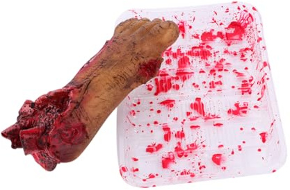 Milisten 1 Pièce d'halloween Pied Sanglant Rouge en Vinyle et Polypropylène Léger et Solide, Accessoire Horrible pour Décoration et Farce Halloween, pour Fêtes et Jeux Effrayants