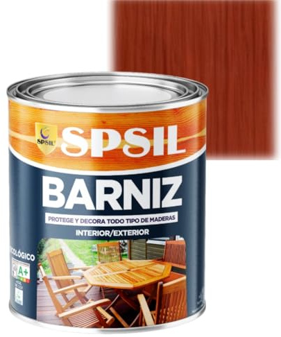 SPSIL Barniz Madera y Pintura para Madera Sapelly 750ml, Lasur Protector con Secado Rápido y Alta Durabilidad, Ideal para Uso Interior y Exterior en Todo Tipo de Superficies de Madera