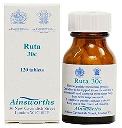 Ainsworths 30C Ruta Homoeopathic Remedy - Pack of 120 Tablets