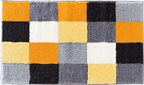 Erwin Müller Badematte Kreta gelb Größe 80x140 cm, Badteppich, Badvorleger rutschhemmend - kuscheliger Hochflor, für Fußbodenheizung geeignet