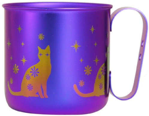 Titanium design mug animal cat (Purple) TMA-211B