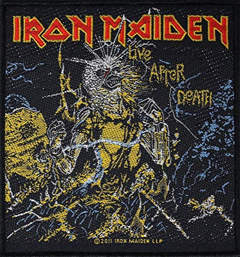 IRON MAIDEN Aufnäher LIVE AFTER DEATH Patch gewebt 10 x 10 cm