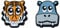 Gamma Vibrationsdämpfer Zoo Damps Nilpferd/Tiger