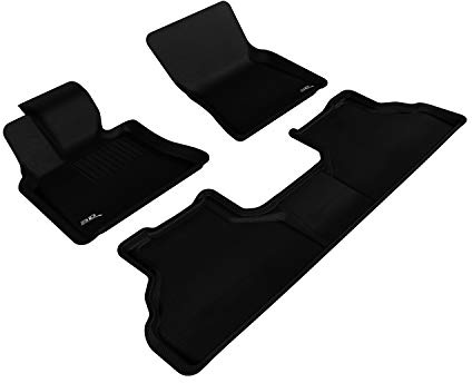 3D MAXpider-L1BM06201509 Complete Set Custom Fit All-Weather Floor Mat for Select BMW X6 (E71) Models - Kagu Rubber (Black)