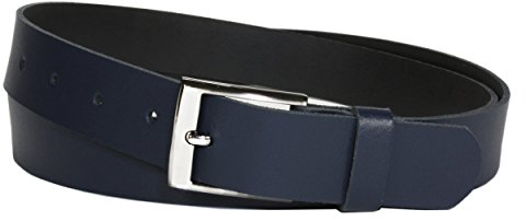 Vascavi Ledergürtel echt Leder, 3 cm breit und ca. 0.25 cm stark, Gürtel, Hüftgürtel, Jeansgürtel, Made in Germany (105 cm Gesamtlänge 115 cm, Dunkelblau)