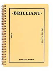 PAPERIAN Brilliant Weekly Scheduler Wochenplaner mit Drahtkammbindung, undatiert, englische Sprache Honiggelb