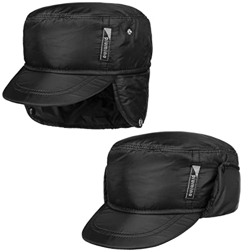 Lipodo Armycap mit Ohrenklappen Herren Wasserabweisende Cap Innenfutter Baumwolle Herbst Winter schwarz M (56-57 cm)
