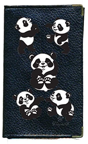 Syl'la Protection Porte Carte Grise papiers Voiture permis Noir en Cuir pour Femme (Panda)