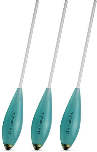 Storfisk fishing & more Sbirolino Forellenpose Bombarde Sbirulino Spirolino Langsam Sinkend Set 3 Stück, Tragkraft Posen:25 Gramm