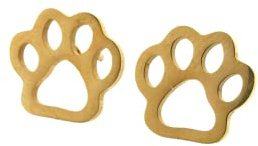 Ohrstecker Pfote Tatze Hund Wolf Katze rosé golden Ohrringe Tier