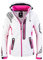 Rock Creek Damen Softshell Jacke Windbreaker Regenjacke Übergangsjacke Softshelljacke Damenjacke Regenmantel Outdoorjacke Kapuze D-402 Weiß XL