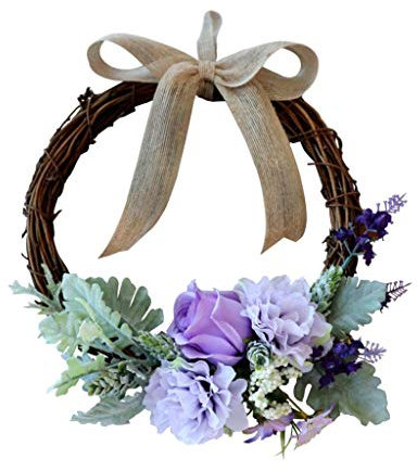 Tubayia 2 Stück Künstlicher Rattan Rosen Blumenkranz Vintage Hängend Dekokranz für Hochzeiten
