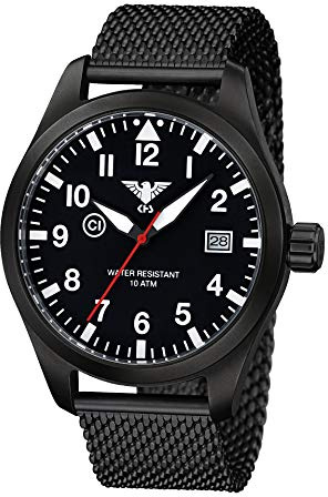 KHS Airleader Steel mit Natoband Schwarz, KHS.AIRBS.MB