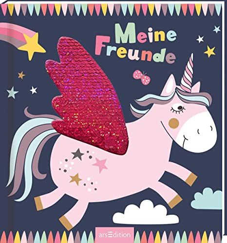 Meine Freunde – Einhorn (mit Wendepailletten): Freundebuch ab 4 Jahren für Kindergarten und Kita, für kleine Einhorn-Fans