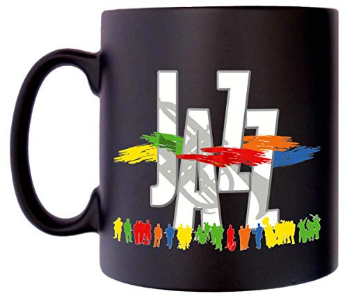 Klassek Jazz People Band Music Coffee Tea Music Mug 10oz Black Satin Blues Traditional Swing