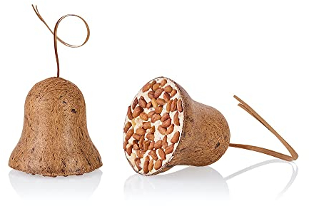 dobar® 24101e Vogelfutterglocken - 8 gefüllte Futterglocken zum Aufhängen - Fettfutter für Wildvögel in Zwei Sorten - Ganzjahresfutter mit Nüssen & Mehlwürmern - Premium Vogelfutter