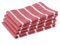 Encasa XO Kitchen Cloth for Cooking | Cotton Hand Towel for Drying Dishes | 70x45 cm Tea Towels | Highly Absorbent for Cleaning & Quick Drying of Plates & Glasses | Roma Red Stripes (Set of 4 Pieces)