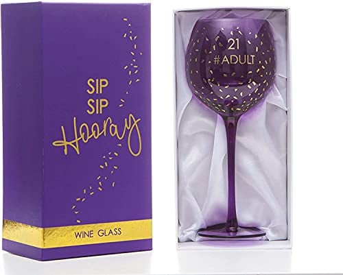 Boxer Gifts GWO721 Opulent 21st Birthday Wine Glass | Beautiful Party Glassware, 600 milliliters, Klar